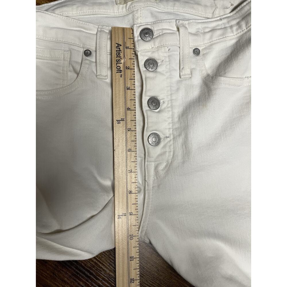 Madewell Women's White High Rise Cropped Button fly Jeans Size 27" - Picture 12 of 14